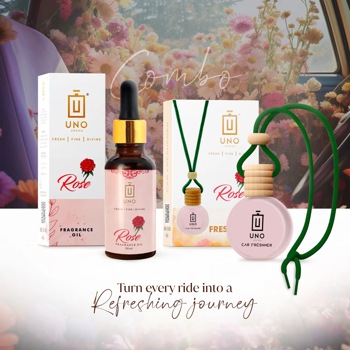 Rose - Hanging Car Freshener