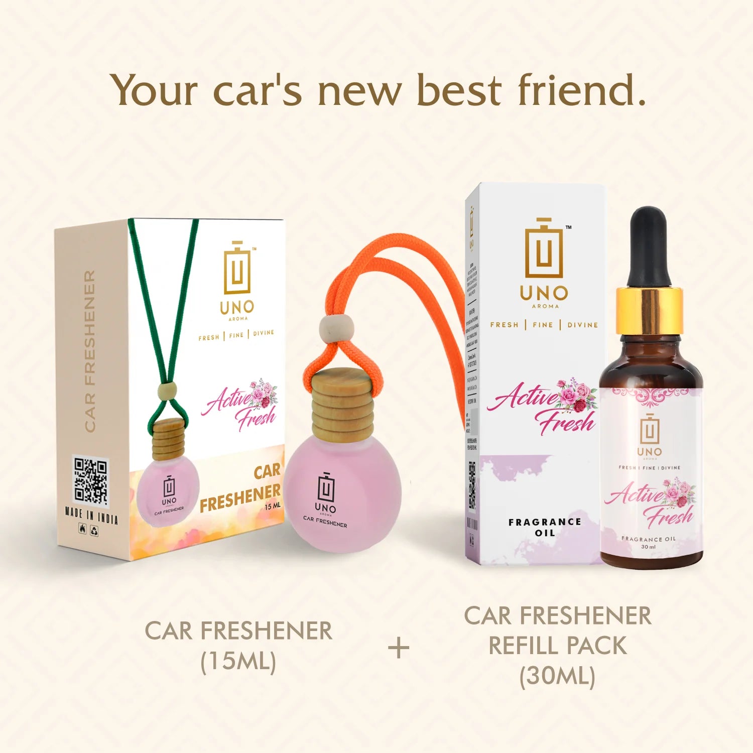 Active Fresh Hanging Car Freshener Car perfume, spray – UNO Aroma