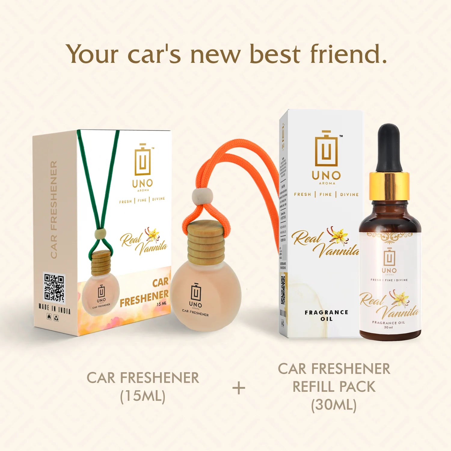Real Vanilla Hanging Car Freshener